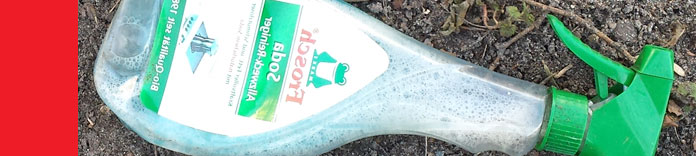 Eine leere Spülmittelflasche