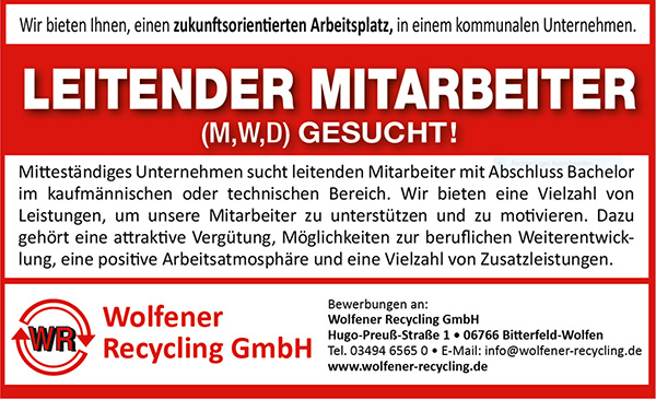 Grafik | Stellenanzeige Leitender Mitarbeiter